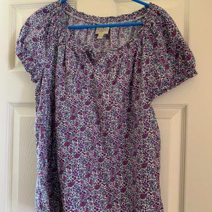 Purple print summer top